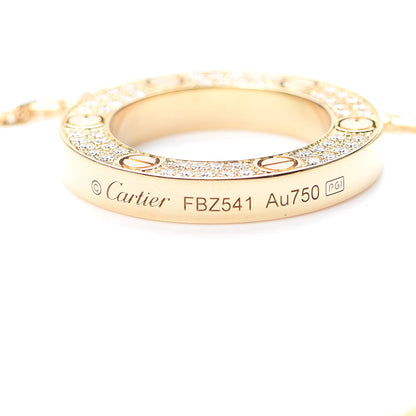 Cartier 18K Yellow Gold Diamond LOVE Paved Necklace 5 of 8