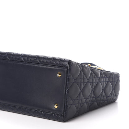 Christian Dior Lambskin Cannage Medium Lady Dior Navy Blue 10 of 11