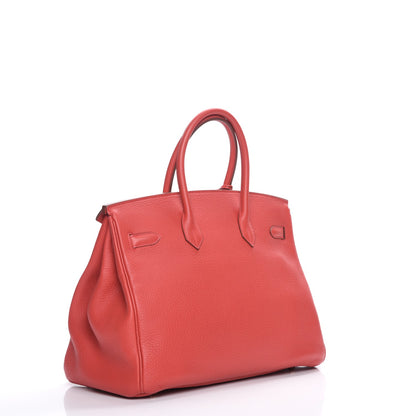 Hermes Taurillon Clemence Birkin 35 Bougainvillea 3 of 34