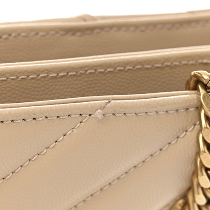 Saint Laurent Grain De Poudre Matelasse Chevron Small Tribeca Shopping Bag Beige 12 of 12