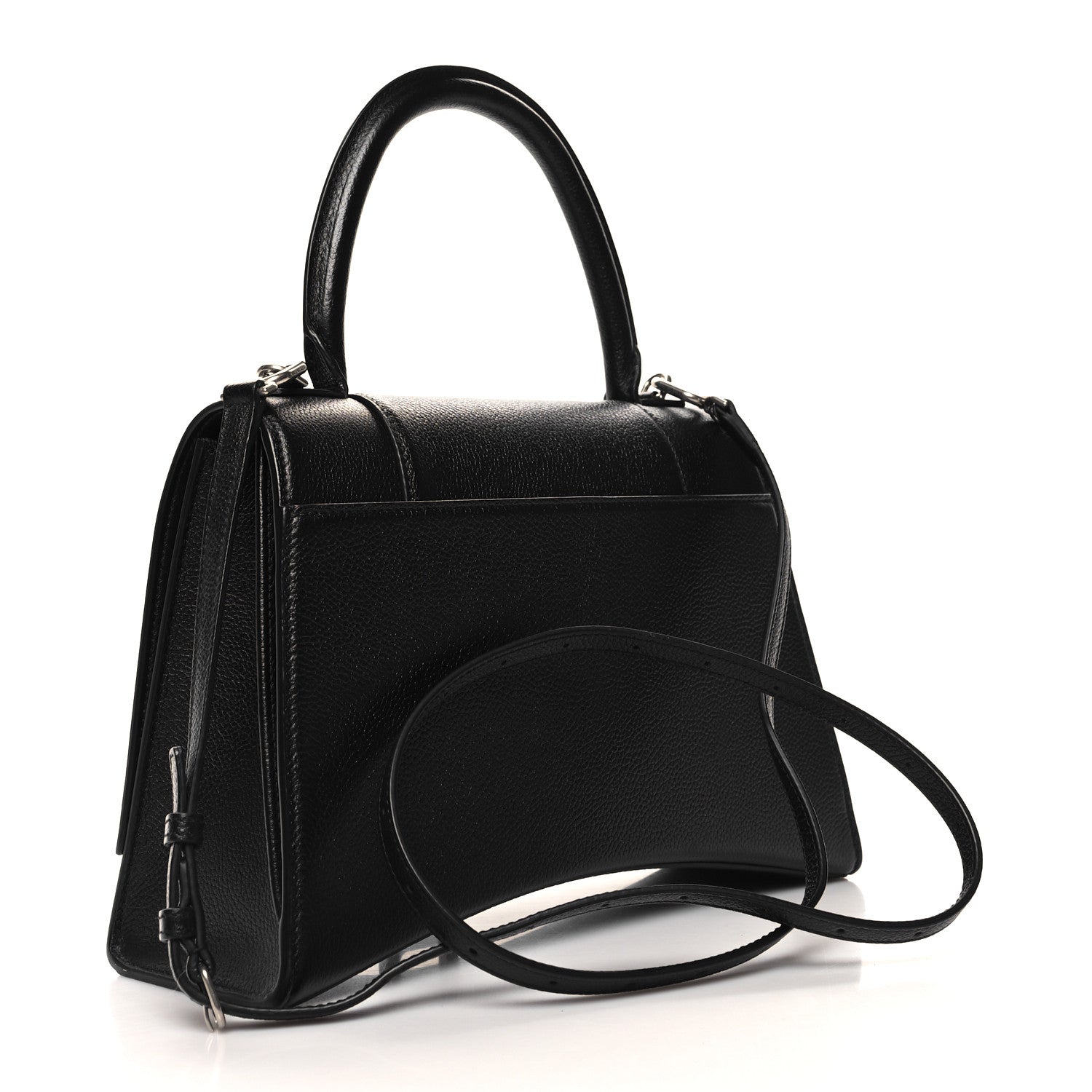Balenciaga Grained Calfskin Medium Hourglass Top Handle Bag Black 3 of 12