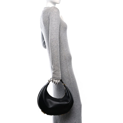 Fendi Vitello Grace Matte Medium Fendigraphy Hobo Bag Black 2 of 10