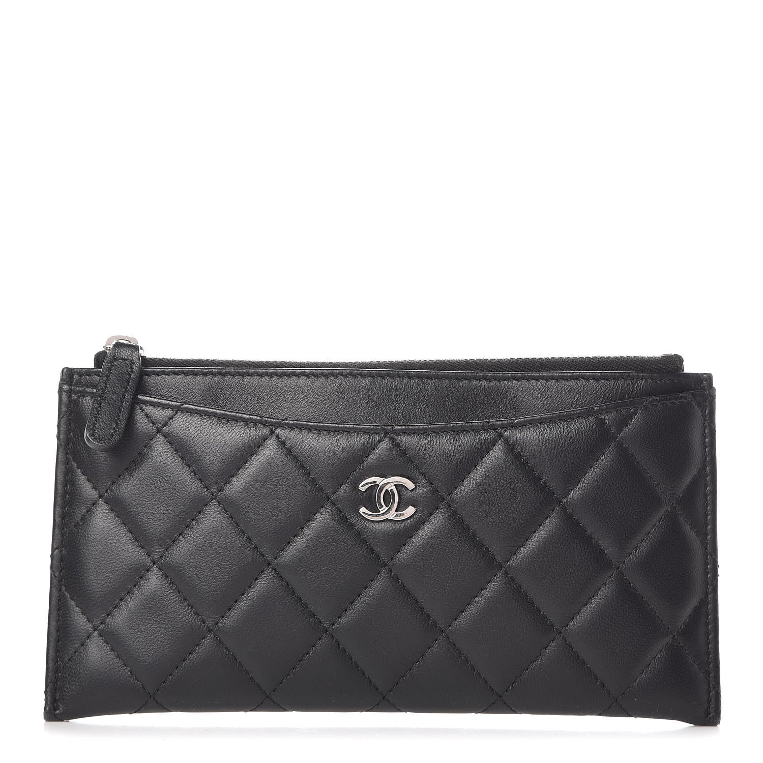 Chanel Lambskin Quilted Classic Zip Pouch Black 1 of 7