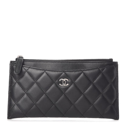 Chanel Lambskin Quilted Classic Zip Pouch Black 1 of 7