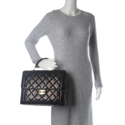 Chanel Lambskin Quilted Jumbo Kelly Flap Black 2 of 8