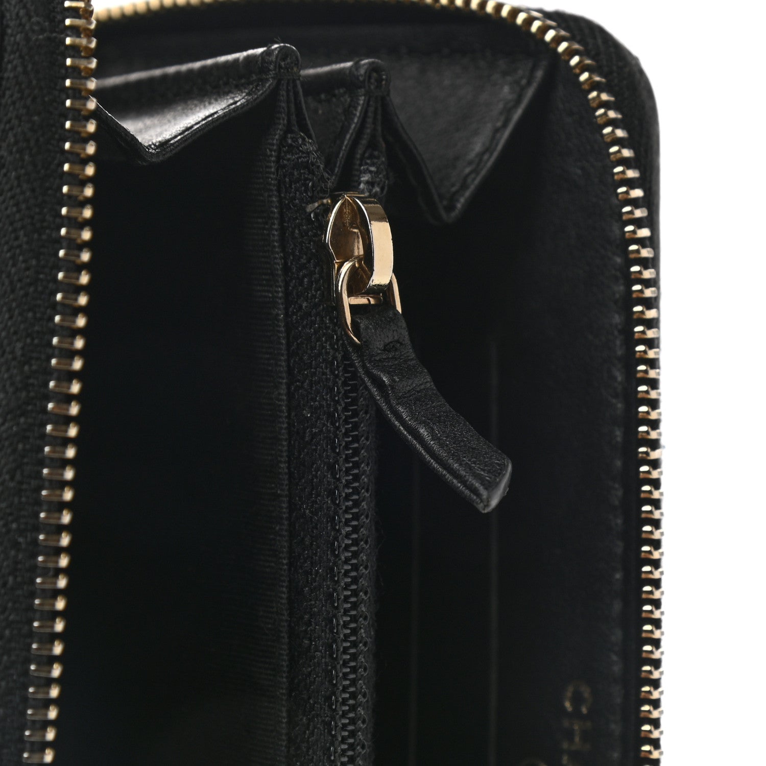 Chanel Caviar Quilted Medium Filigree Zip Around Wallet Black 10 of 11
