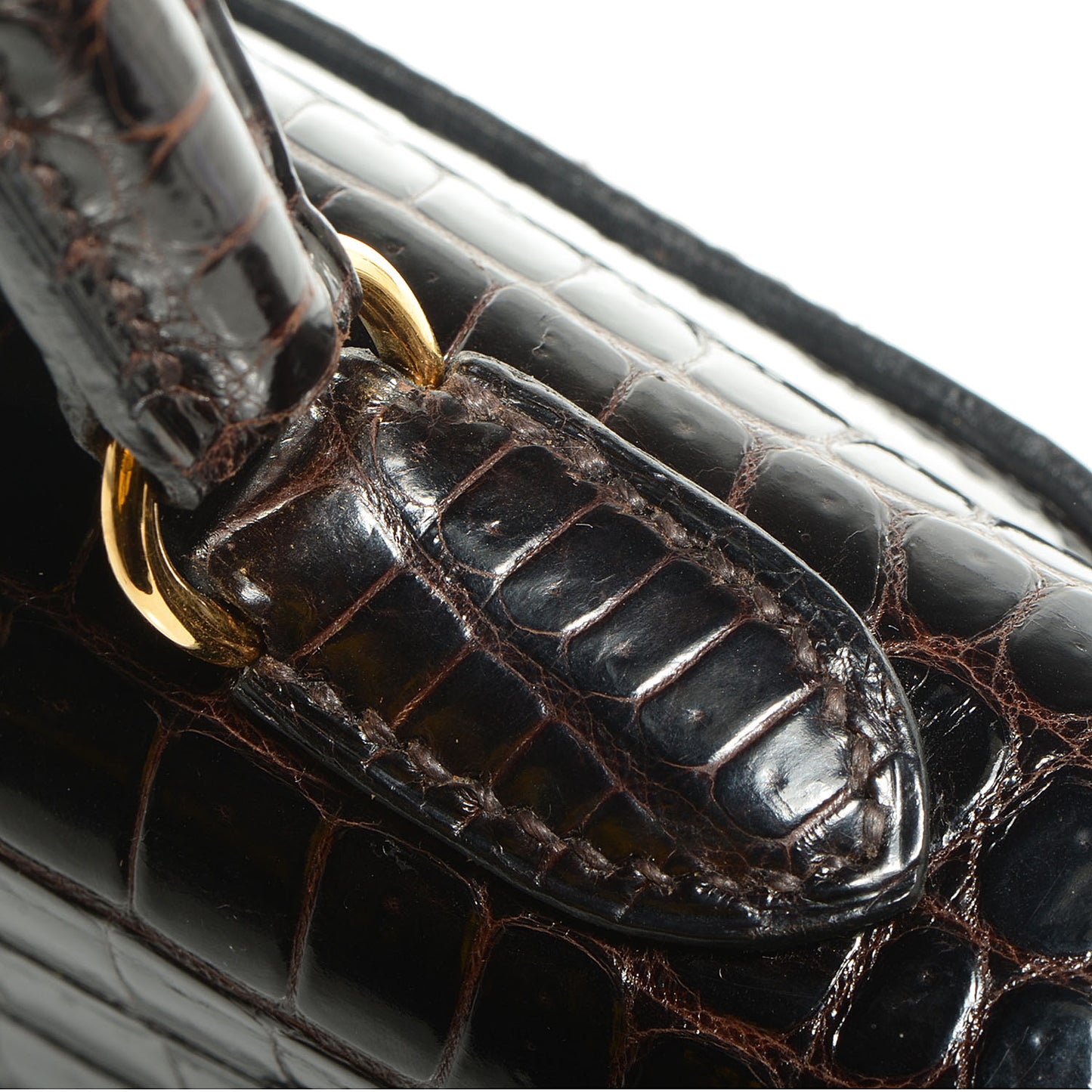 Shiny Porosus Crocodile Kelly Sellier 25 Cocoan