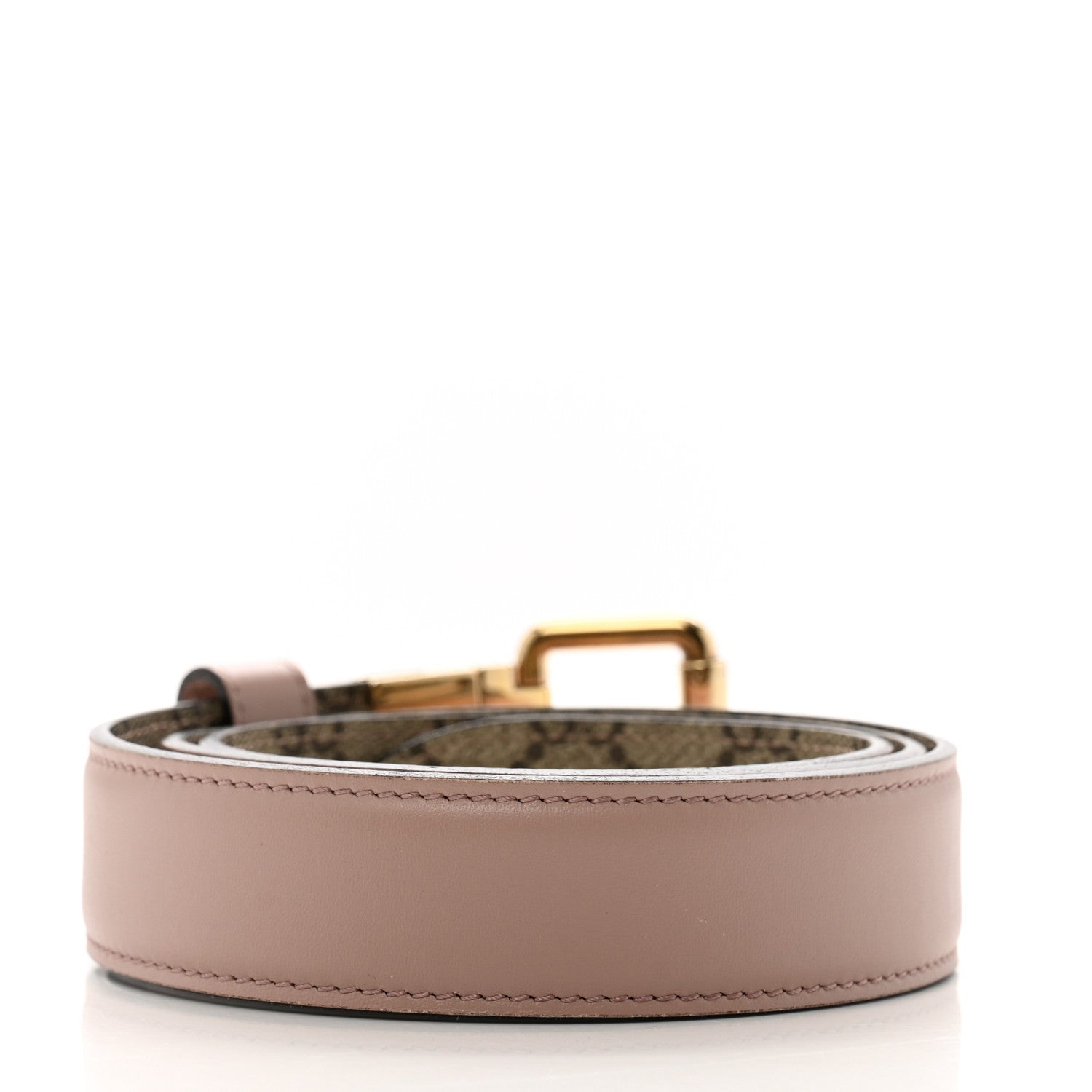 Gucci GG Supreme Monogram Selleria Calfskin Interlocking G 40mm Belt 85 34 Beige Ebony Cocoa 3 of 9