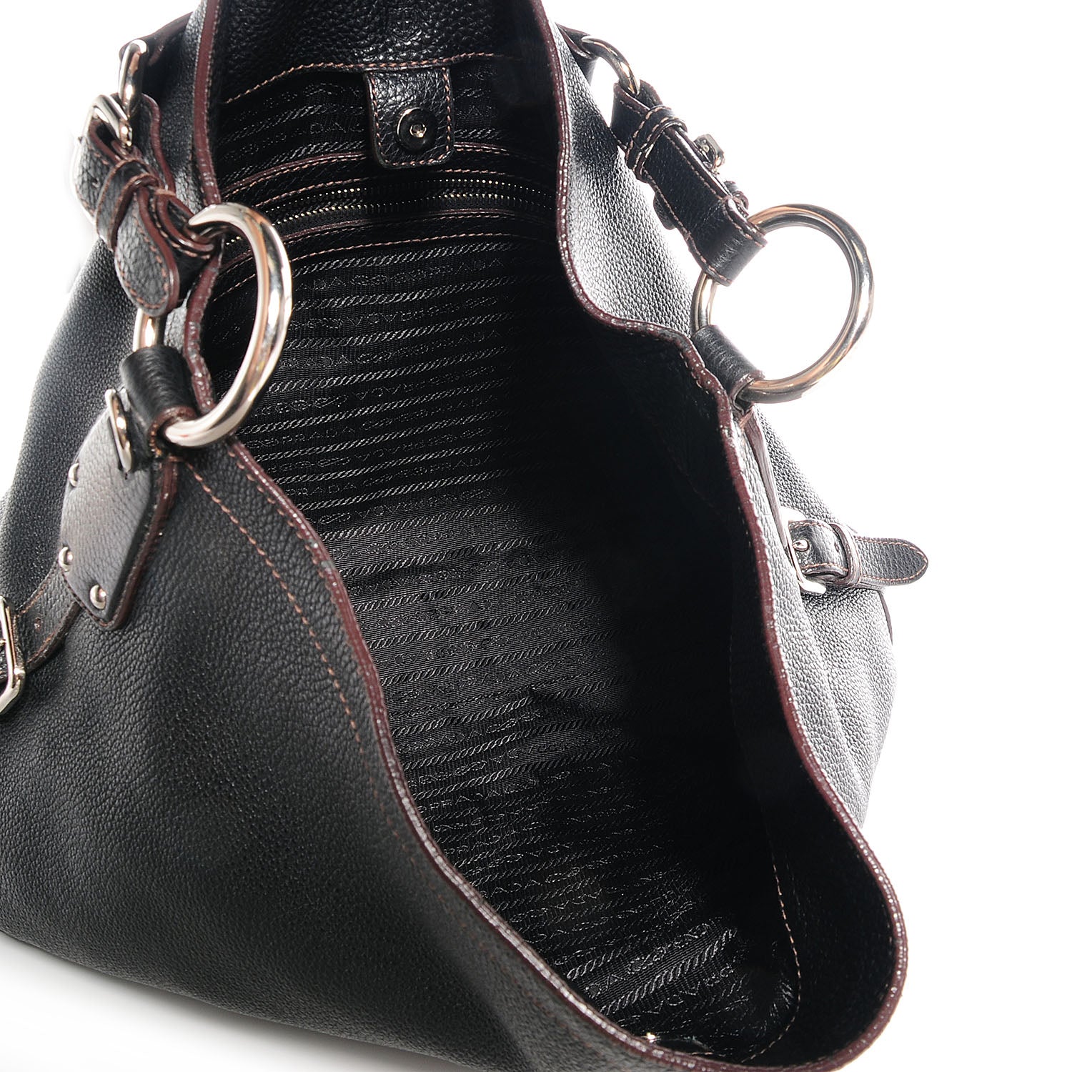 Prada Vitello Daino Hobo Nero Black 5 of 11