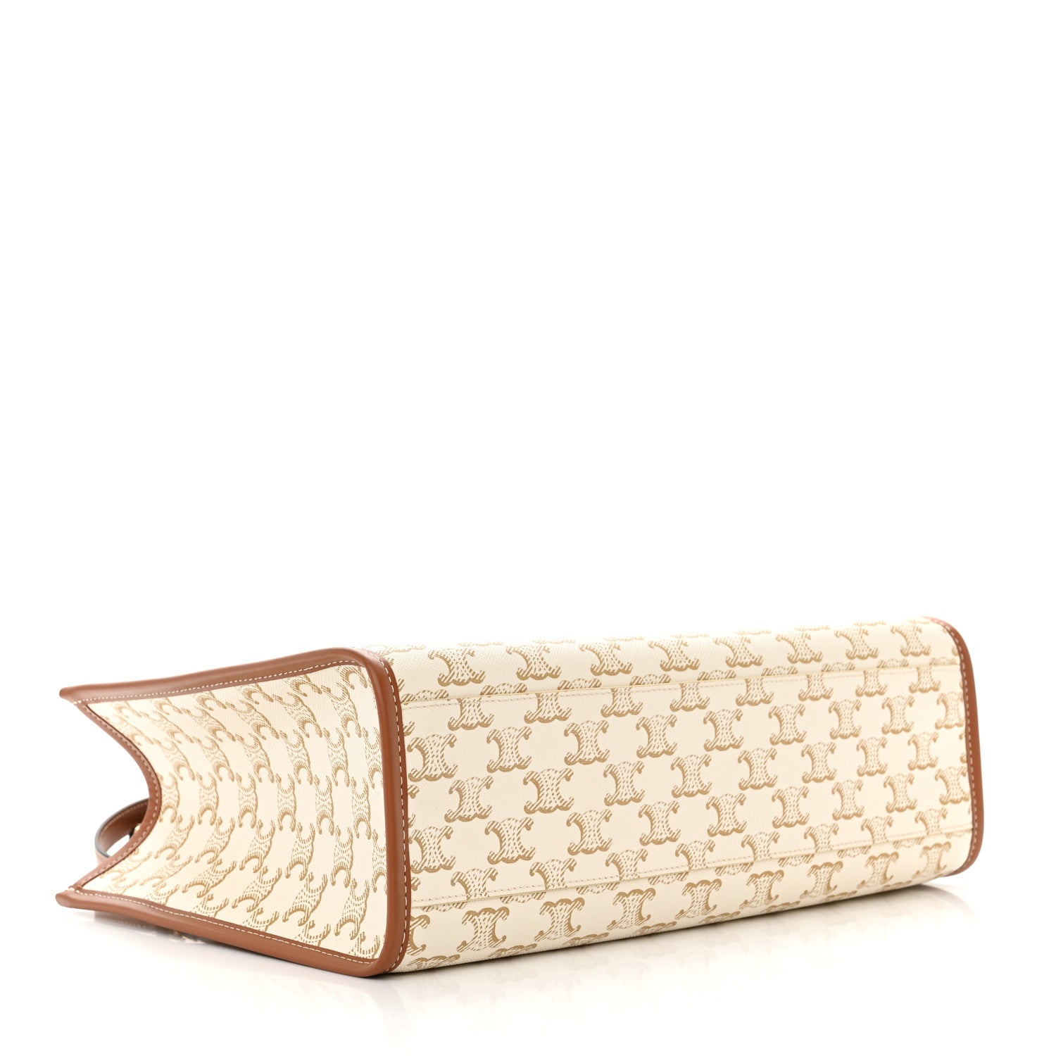 Celine Triomphe Canvas Calfskin Mini Horizontal Cabas White 4 of 10