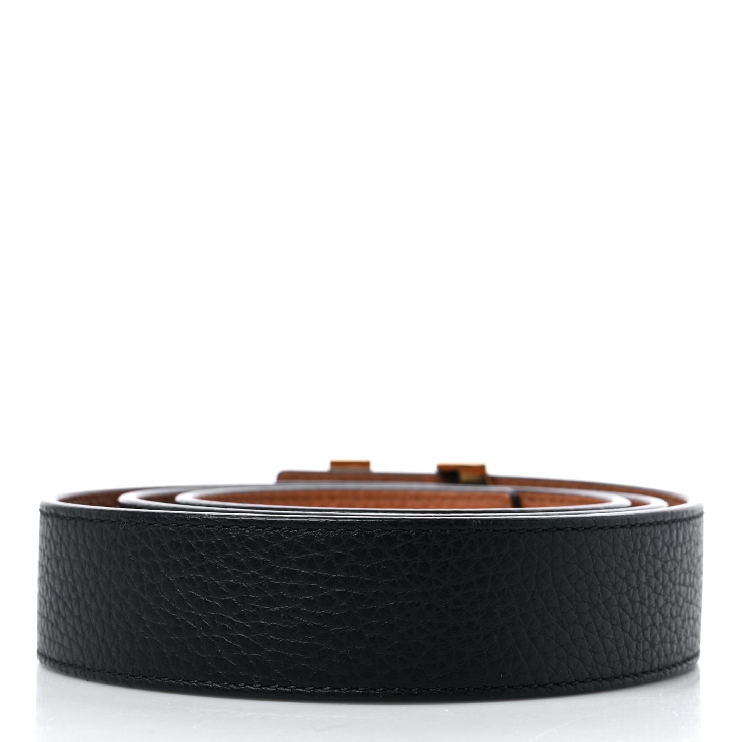 Taurillon Calfskin 30mm LV Initiales Reversible Belt 85 34 Black