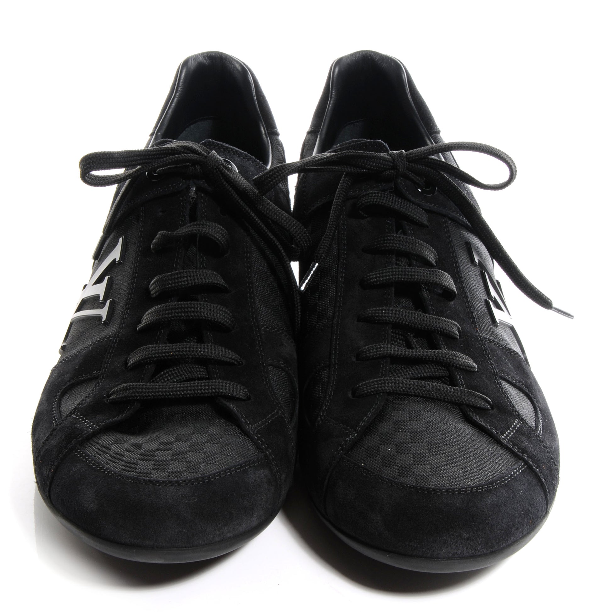 Louis Vuitton Suede Mini Damier Vibes Sneaker 10.5 Black 2 of 7