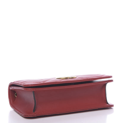 Gucci Calfskin Matelasse GG Marmont Mini Bag Hibiscus Red 4 of 10