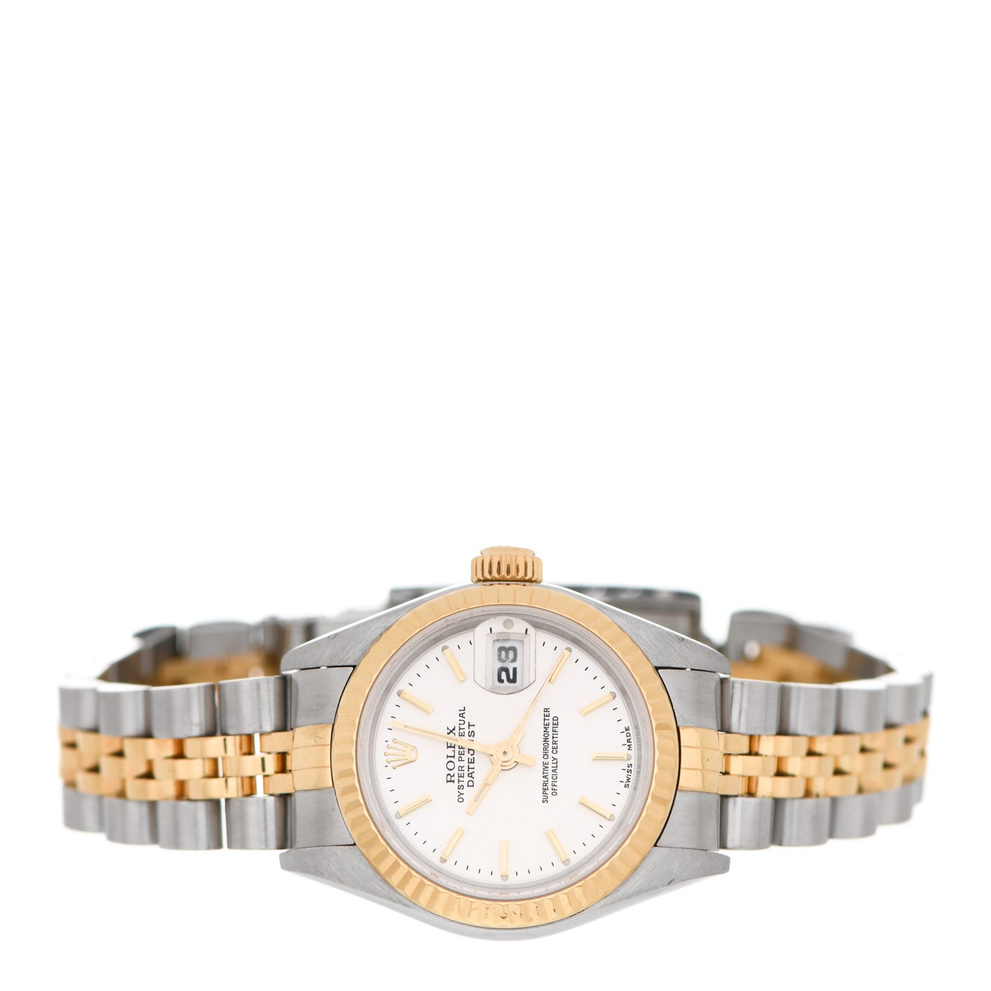 Stainless Steel 18K Yellow Gold 26mm Oyster Perpetual Datejust Watch Silver 79173