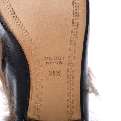 Gucci Malaga Kid Fur Womens Jordaan Loafers 38.5 Black Natural 6 of 9