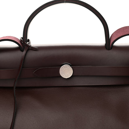 Hermes Toile H Berline Vache Hunter Herbag Zip 31 PM Rouge Sellier 8 of 10