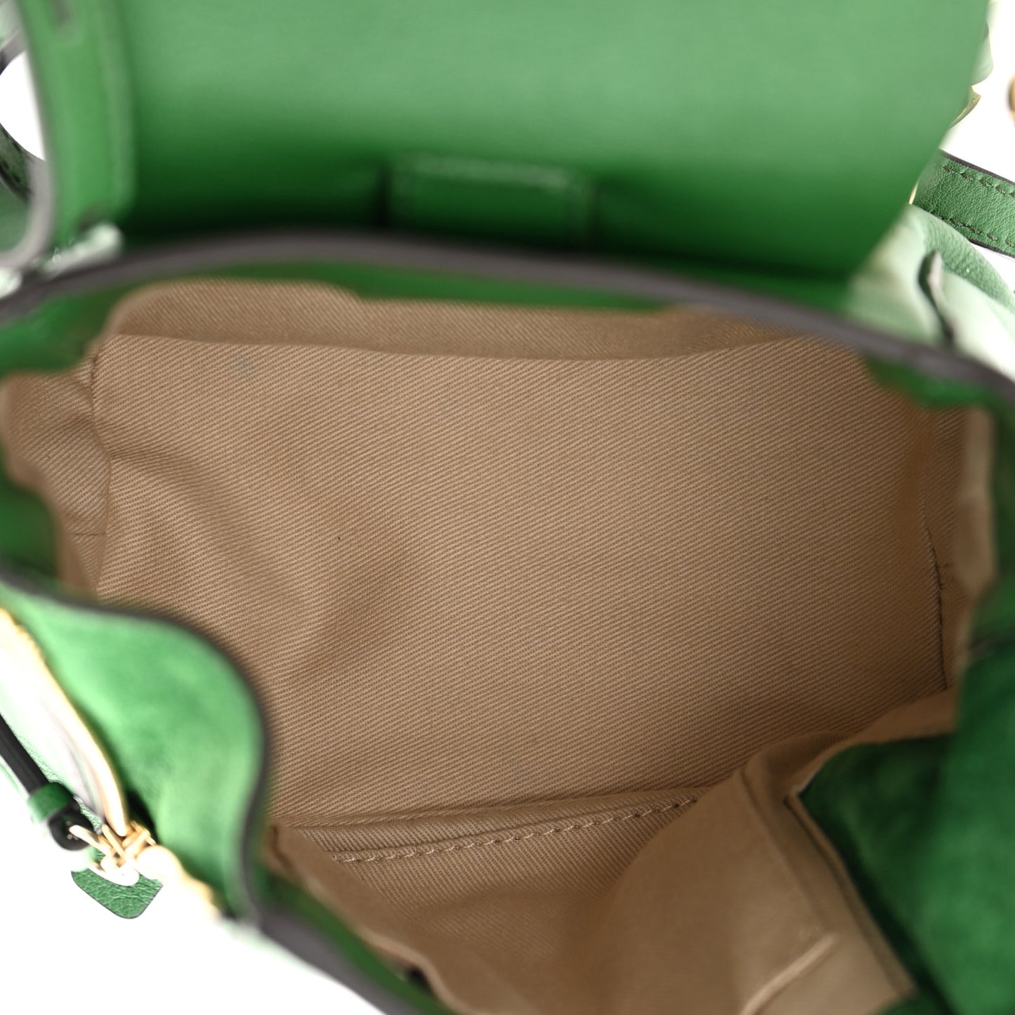Suede Calfskin Mini Faye Backpack Pine Green