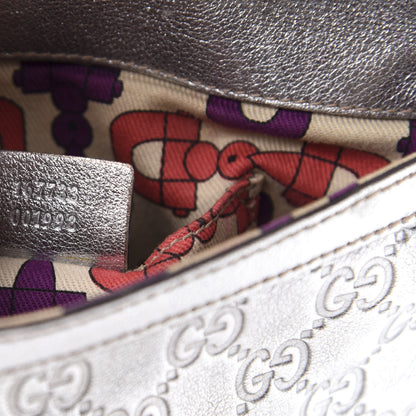 Gucci Guccissima Small Britt Tassel Shoulder Bag Silver 10 of 17