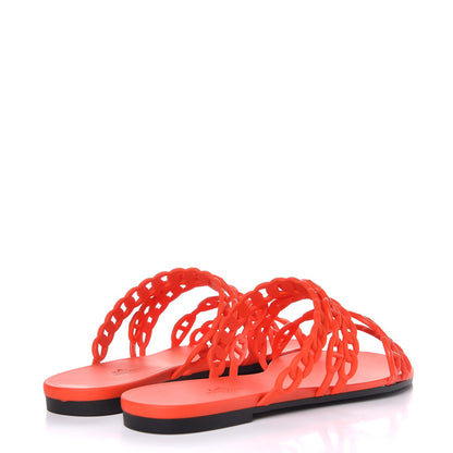 Hermes Rubber Chaine d'Ancre Nude Sandals 41 Pavot 4 of 8