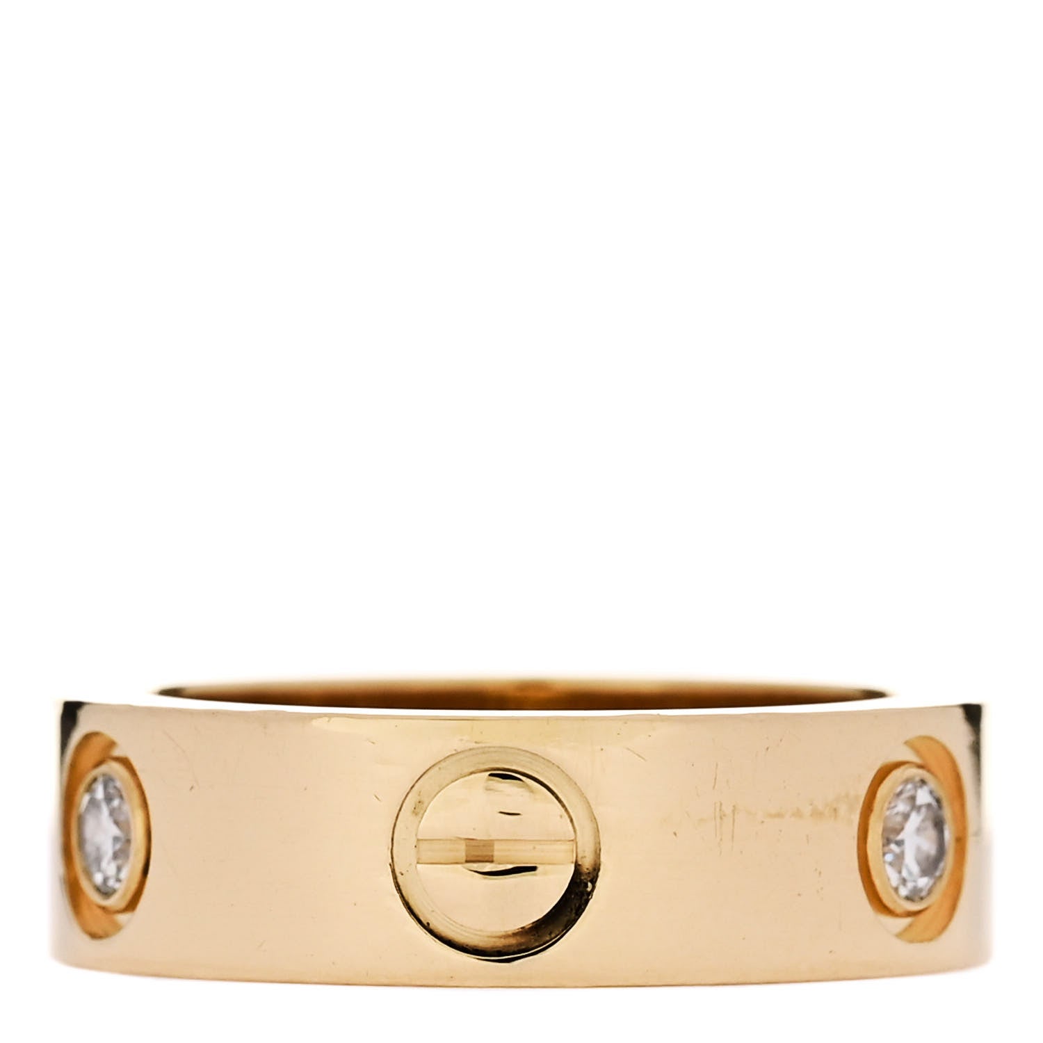 Cartier 18K Yellow Gold 3 Diamond 5.5mm LOVE Ring 48 4.5 4 of 5