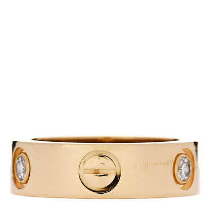 Cartier 18K Yellow Gold 3 Diamond 5.5mm LOVE Ring 48 4.5 4 of 5