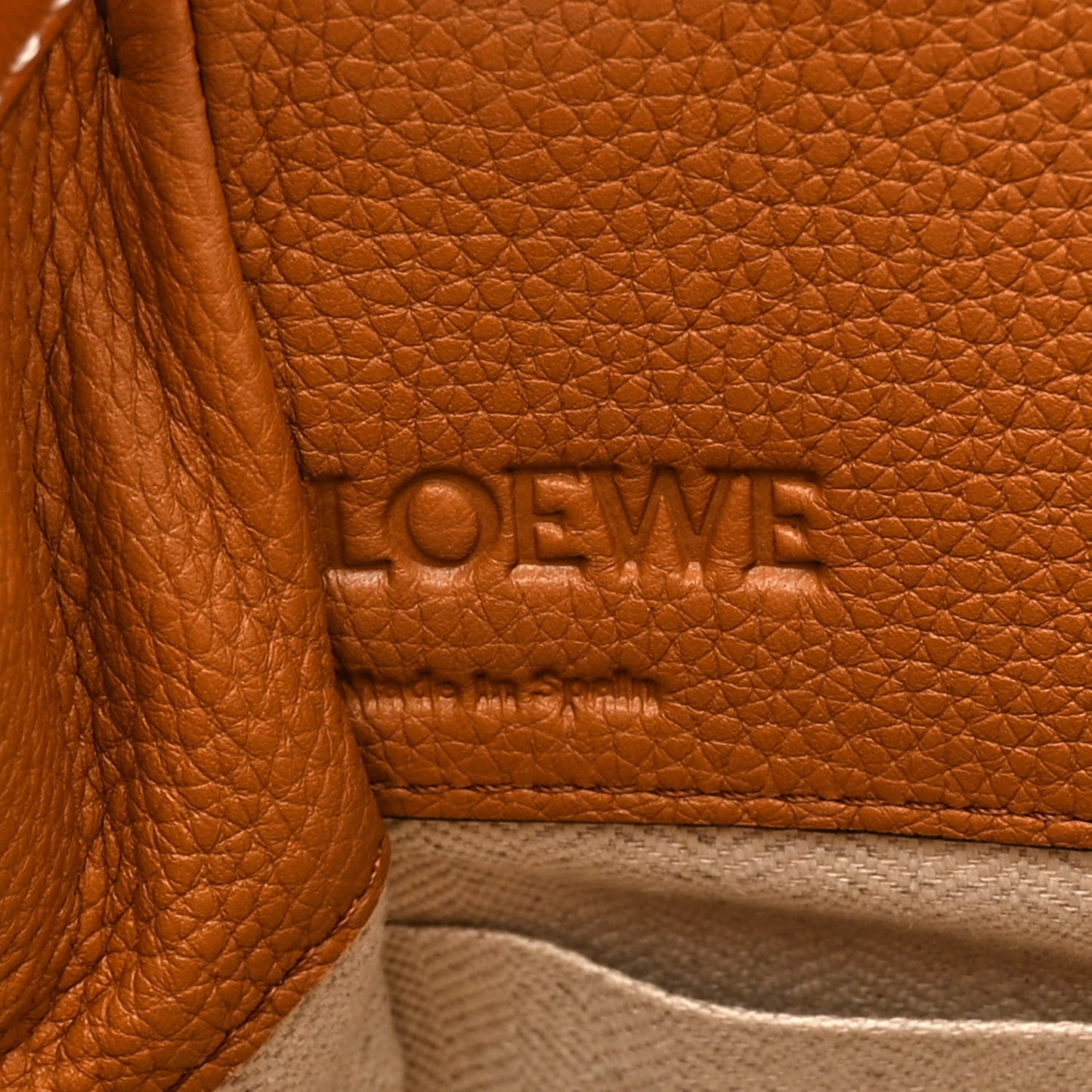 Grained Calfskin Mini Hammock Shoulder Bag Light Caramel
