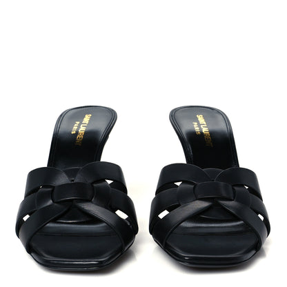 Saint Laurent Calfskin Tribute 85 Slide Sandals 38.5 Black 3 of 10