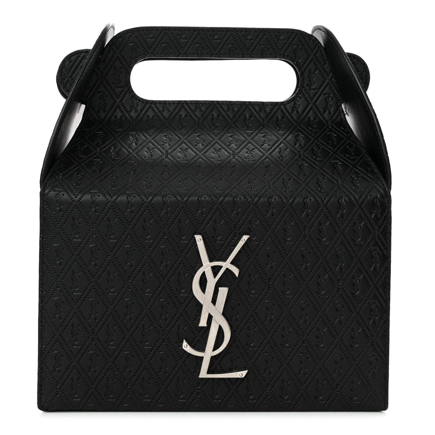 Saint Laurent Calfskin Monogram Take Away Box Black 1 of 12