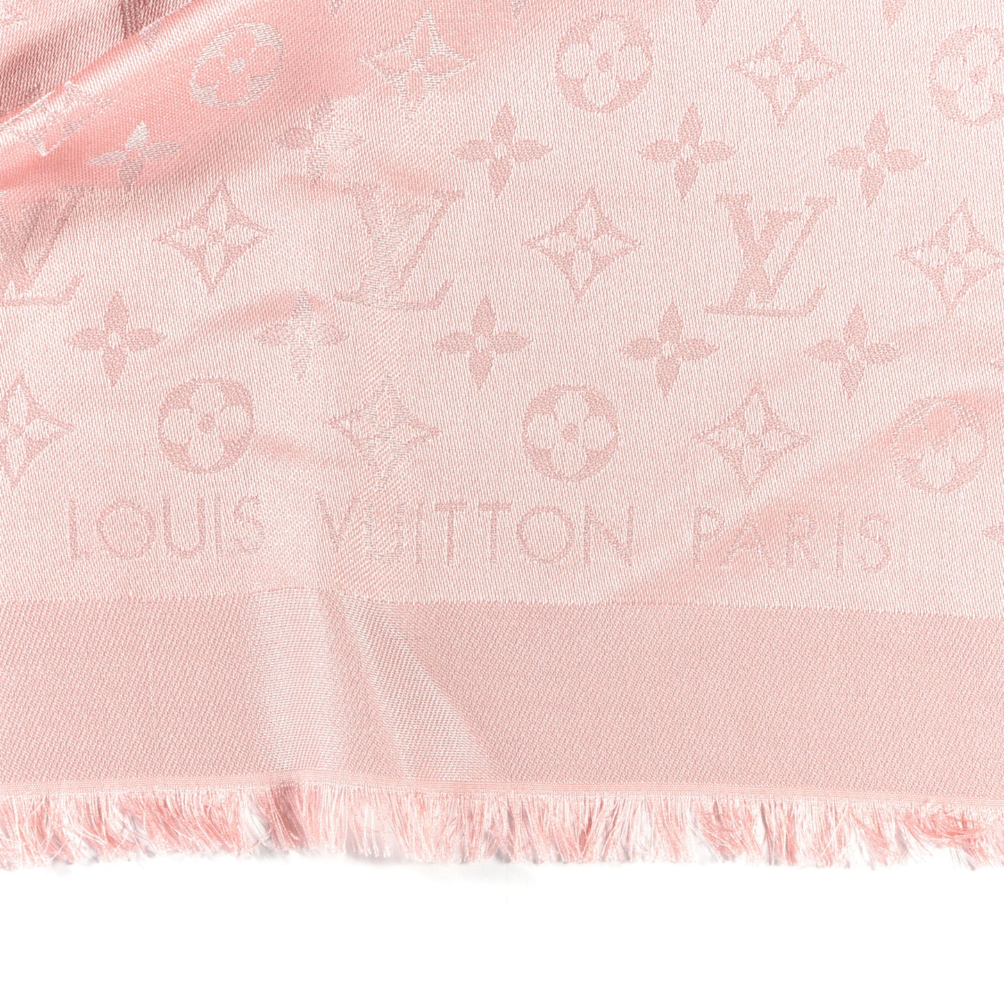 Silk Lurex Wool Monogram Shine Shawl Rose Velours