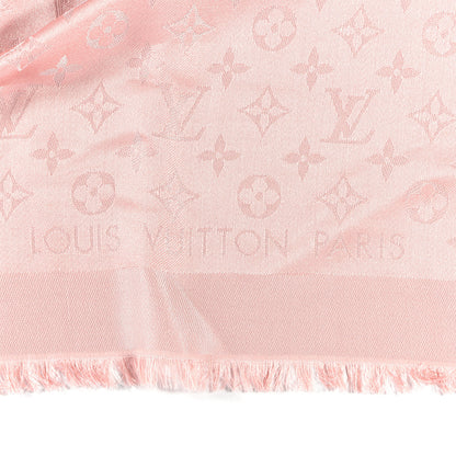 Louis Vuitton Silk Lurex Wool Monogram Shine Shawl Rose Velours 2 of 3
