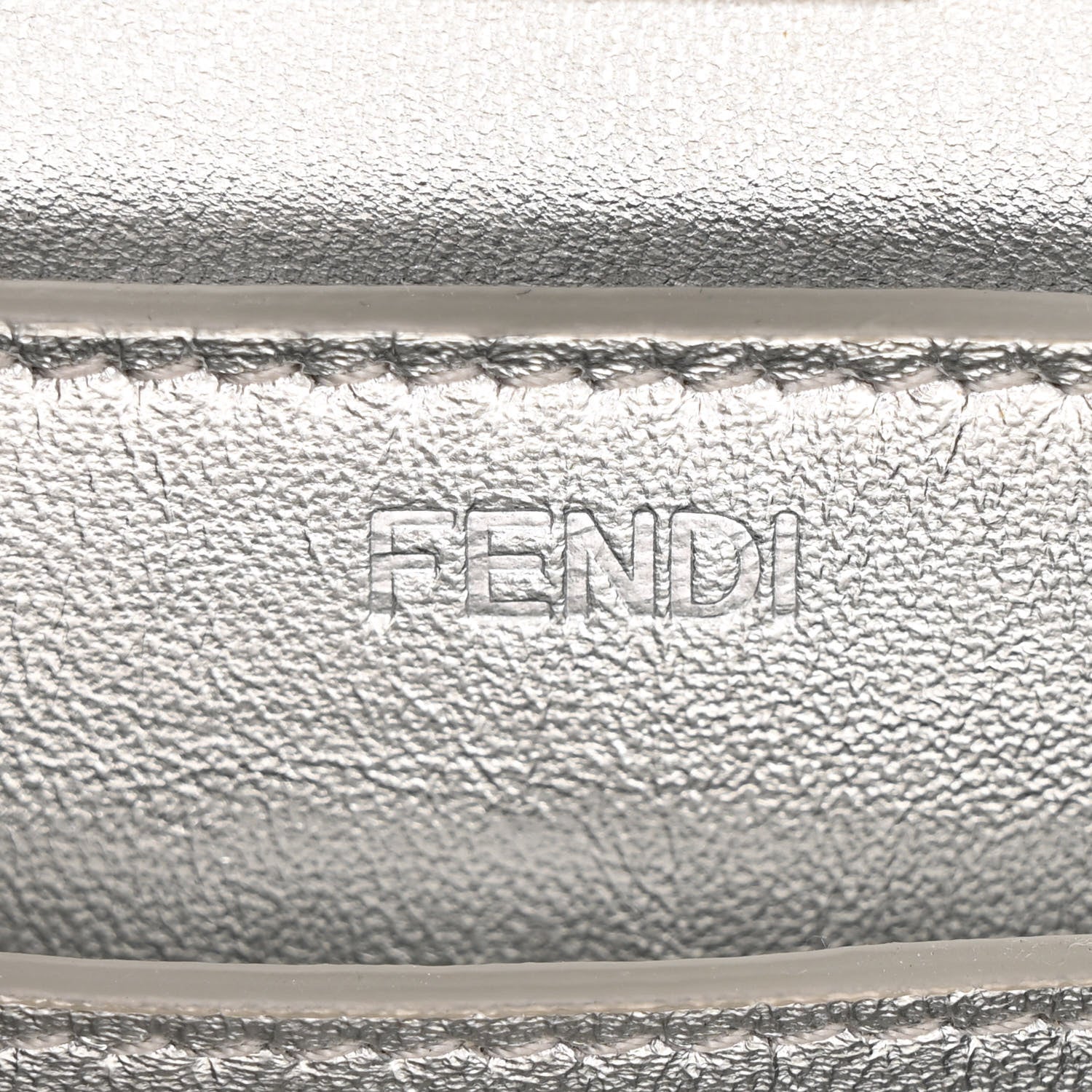 Fendi Rock Millenium Laminata Small Peekaboo I SEE U Satchel Argento 6 of 11