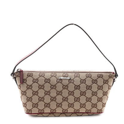 Gucci Monogram Web Boat Pochette Red 1 of 10