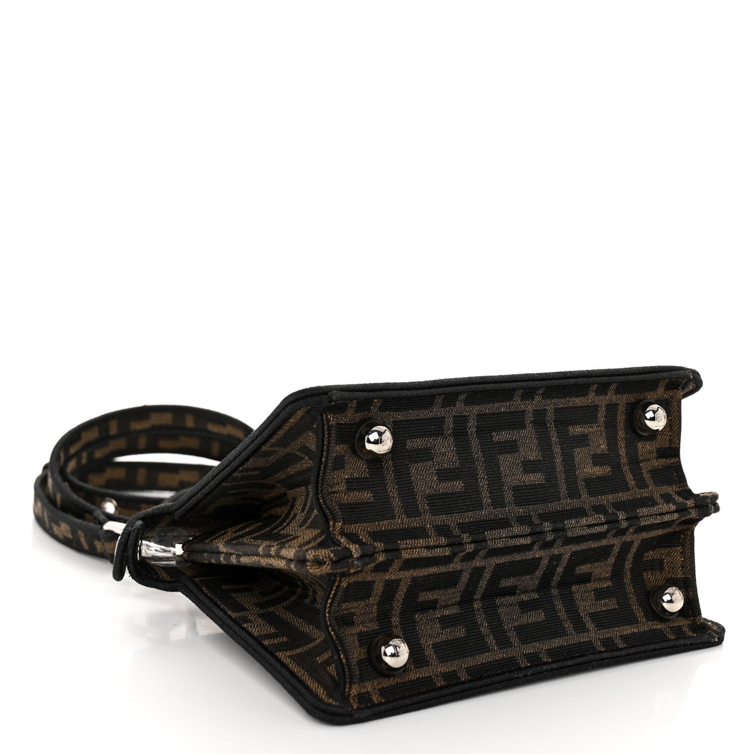 Fendi X FRGMT X POKEMON Fabric Jacquard FF 1974 Pokemon Inlay Peekaboo I See U Petite Satchel Tobacco Moro Blue 4 of 11