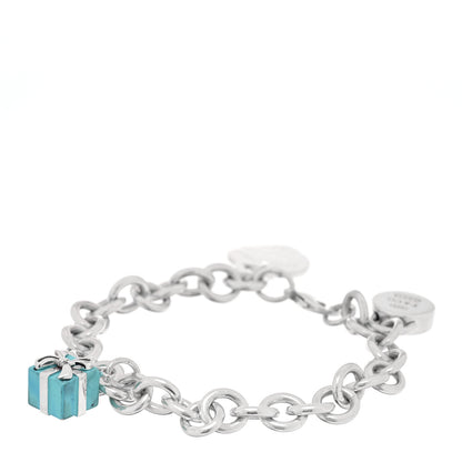 Tiffany Sterling Silver Enamel Return to Tiffany Three Charm Bracelet Blue 2 of 3