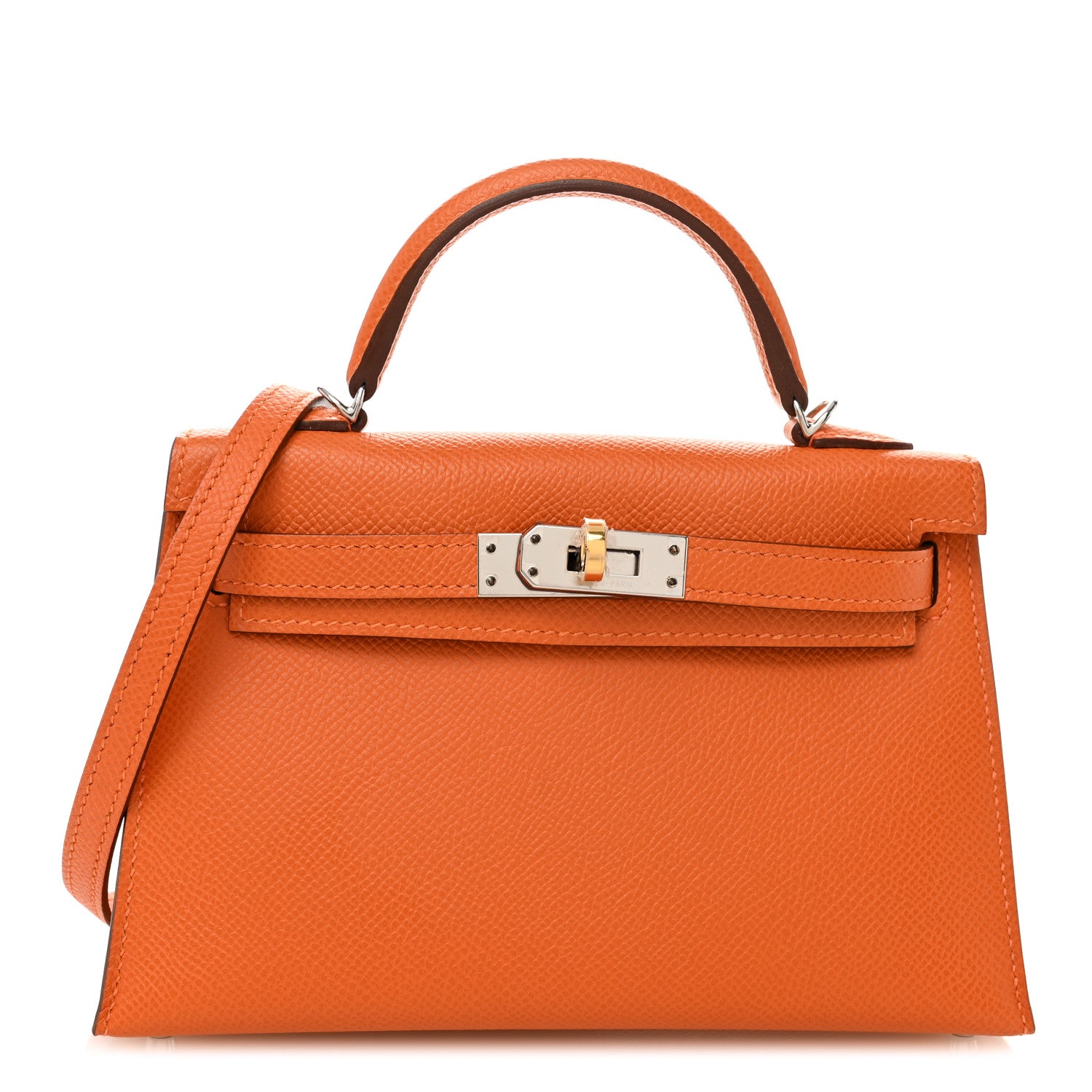 Hermes Mini Kelly 20cm in orange leather - Hermes
