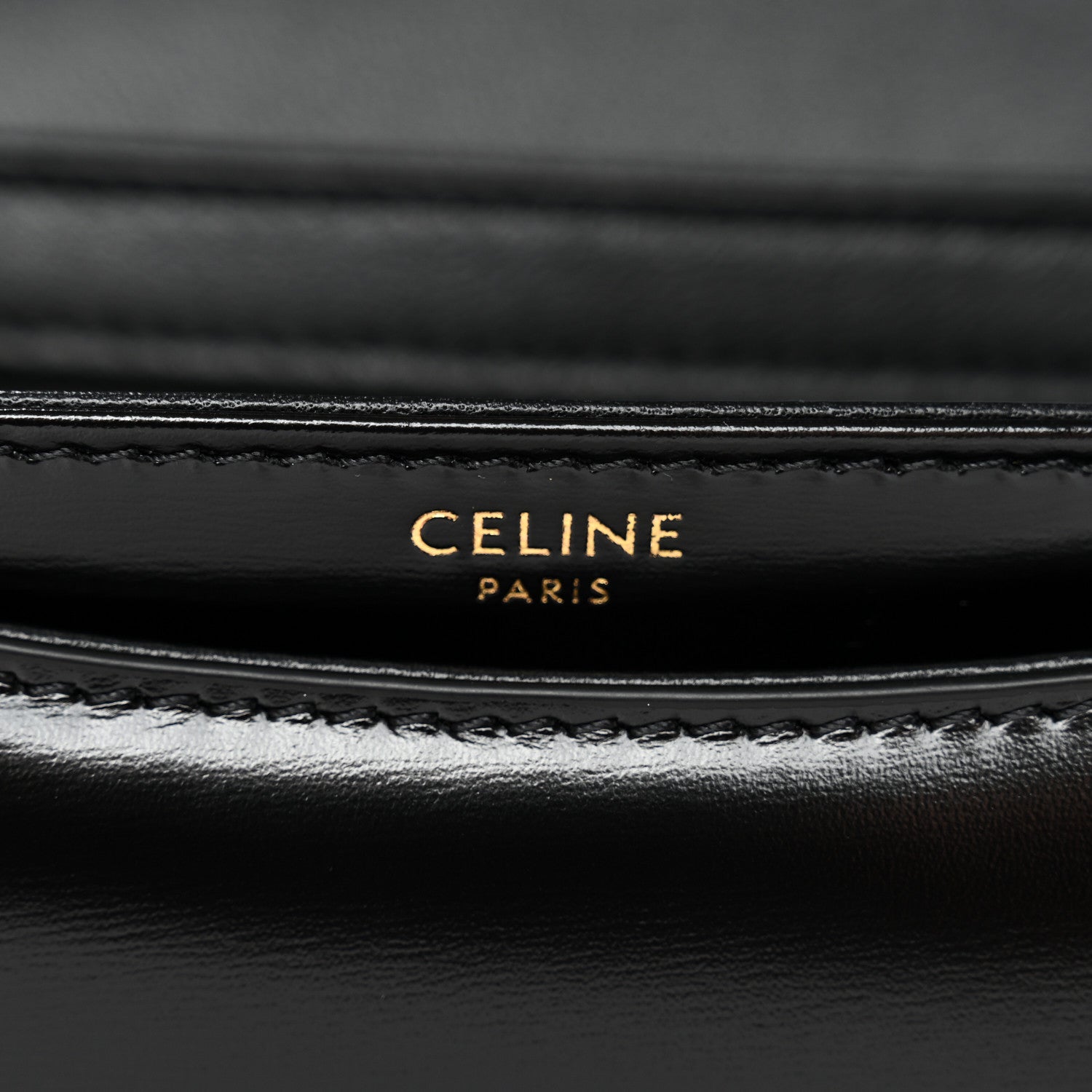 Celine Shiny Calfskin Besace Clea Triomphe Black 6 of 9
