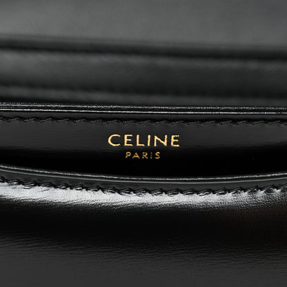 Celine Shiny Calfskin Besace Clea Triomphe Black 6 of 9