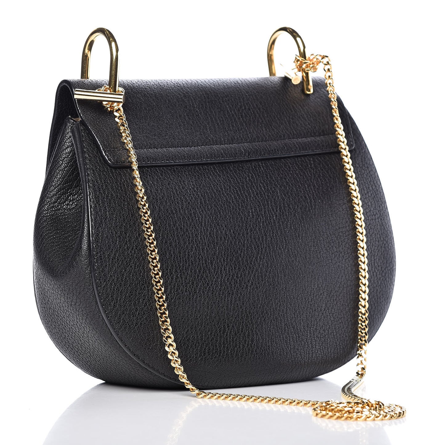 Grained Lambskin Drew Shoulder Bag Black