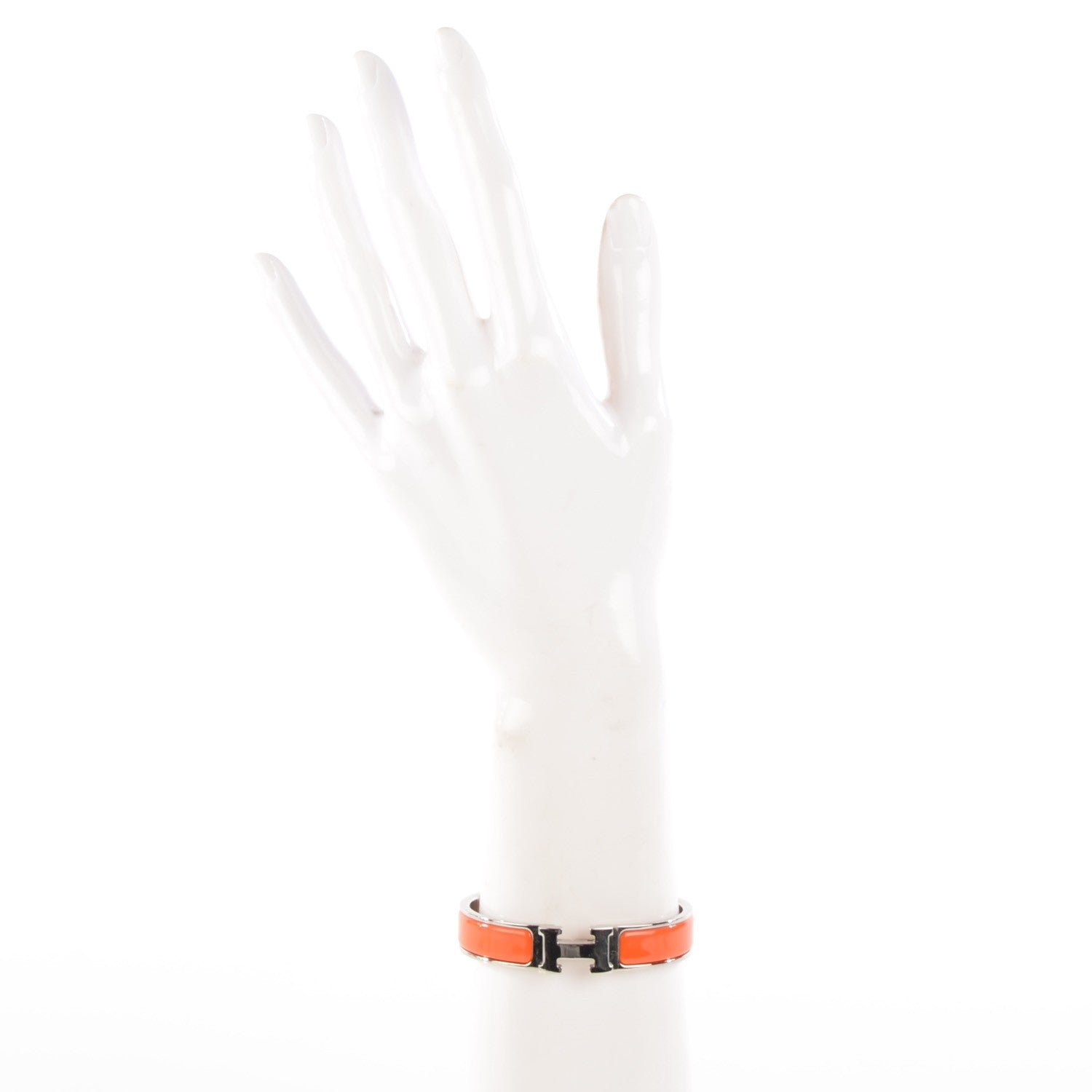 Hermes Enamel Narrow Clic Clac H Bracelet PM Orange 2 of 4