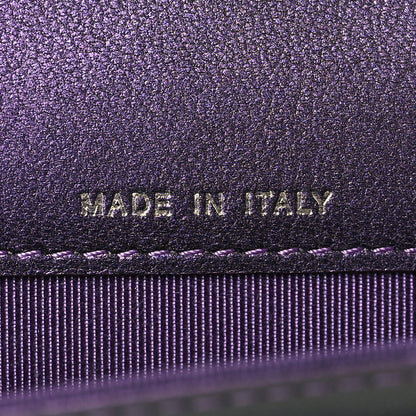 Chanel Iridescent Lambskin Quilted Flap Card Holder Purple 7 of 9
