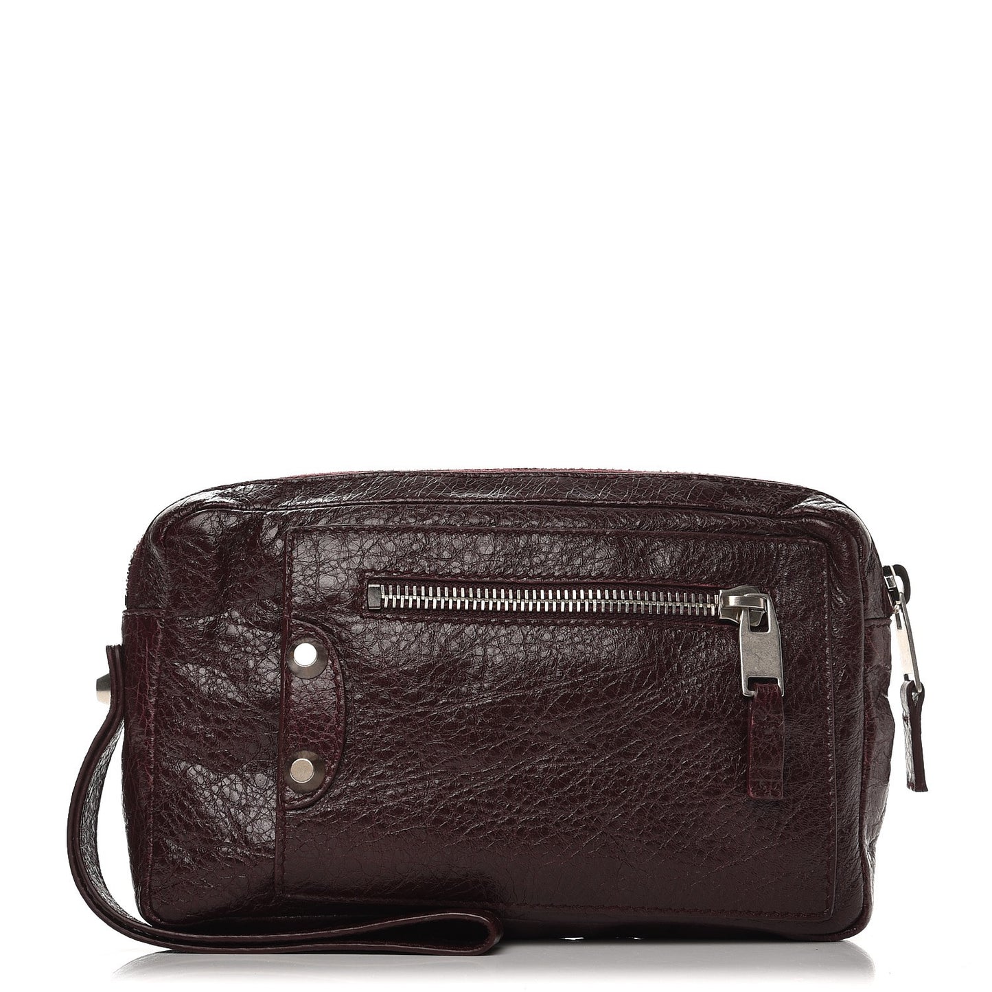 Agneau Arena Classic Hardware Grip Wallet Acajou Fonce
