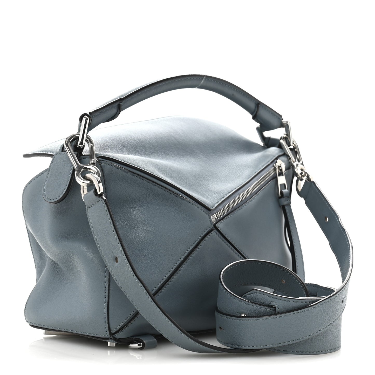 Calfskin Small Puzzle Bag Stone Blue