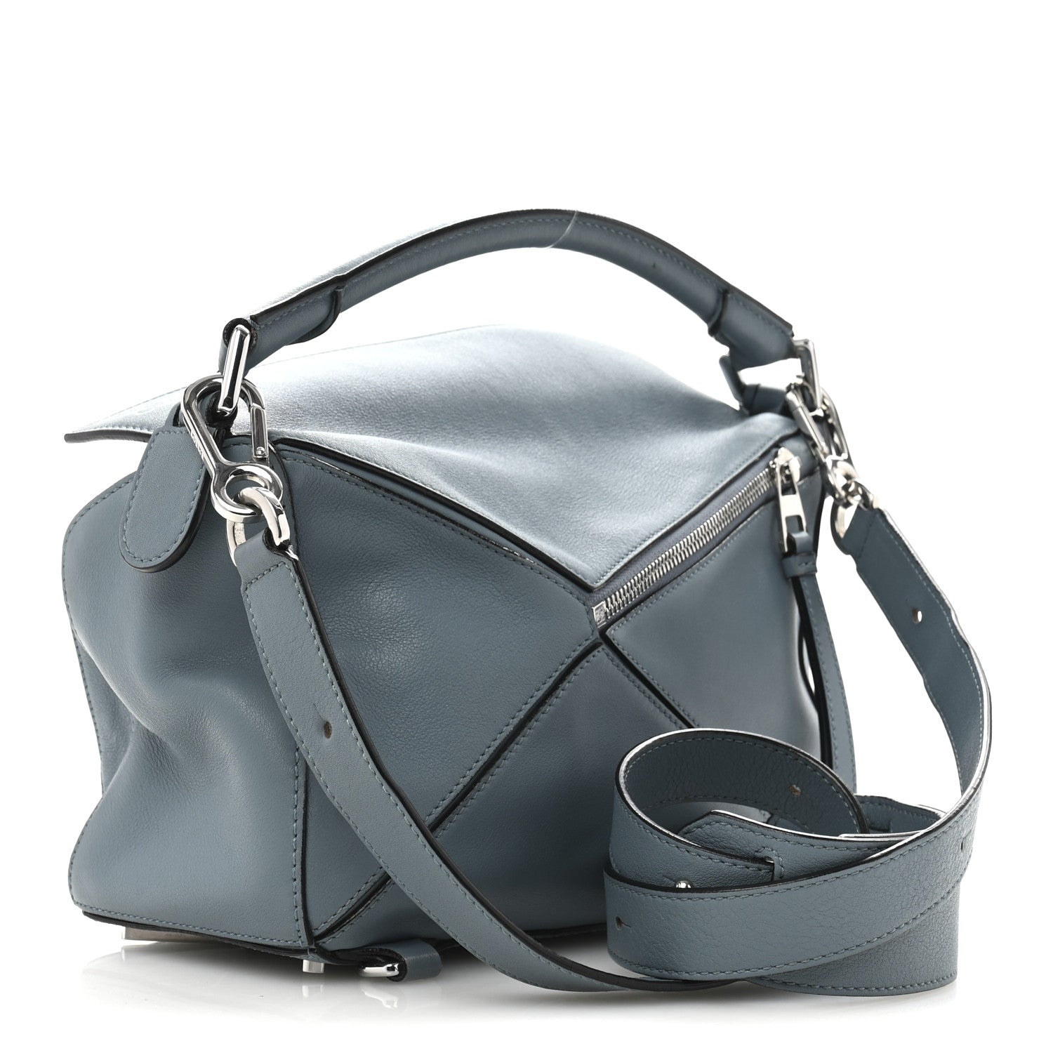 Loewe Calfskin Small Puzzle Bag Stone Blue 3 of 14