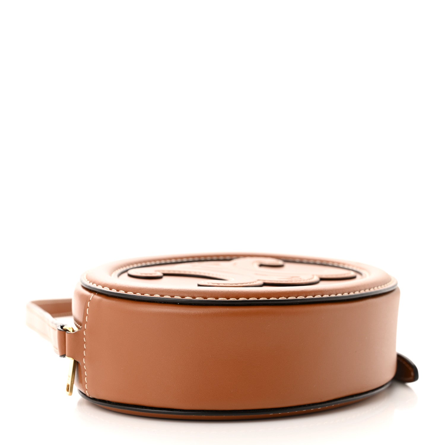 Celine Smooth Calfskin Cuir Small Triomphe Oval Crossbody Purse Tan 4 of 11