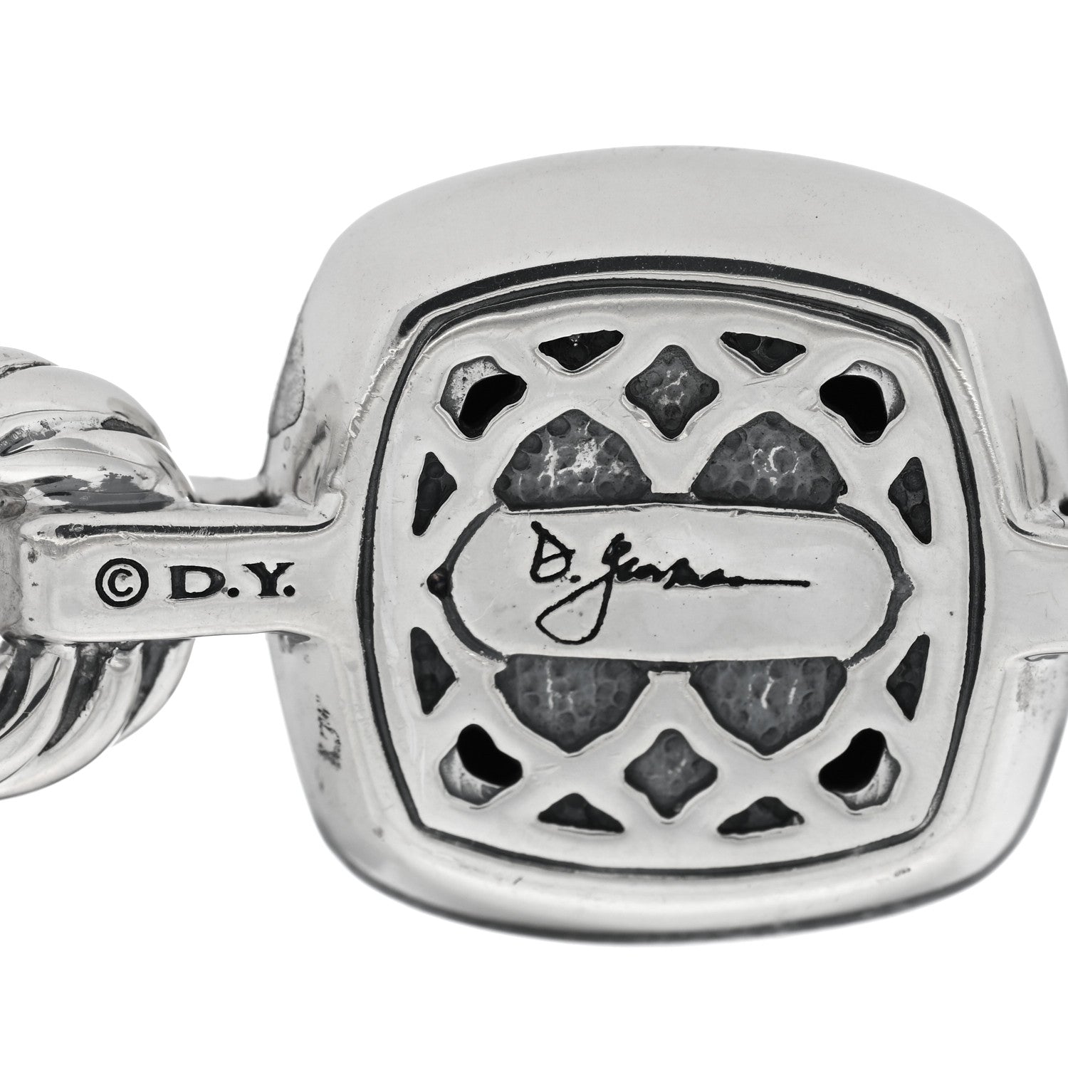 David Yurman Sterling Silver Diamond Black Onyx Albion Cable Bracelet 3 of 3
