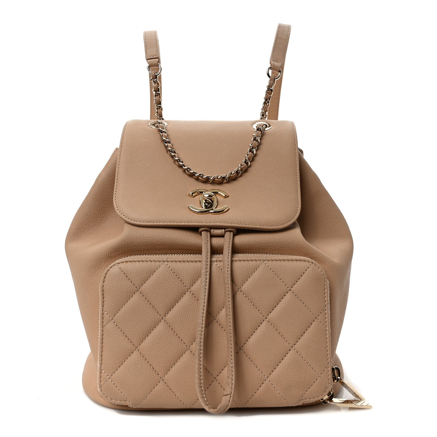 Chanel Caviar Quilted Business Affinity Backpack Beige 1 of 9