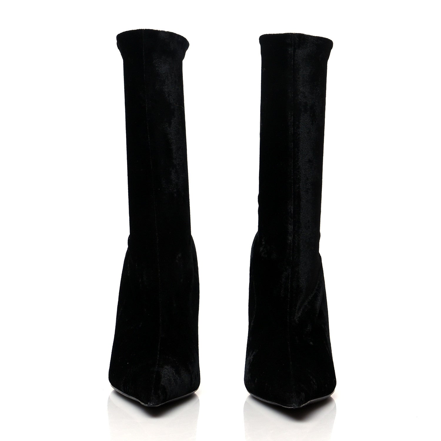 Balenciaga Velvet Spandex Extreme Pointed Toe Knife Ankle Boots 39 Black 2 of 6