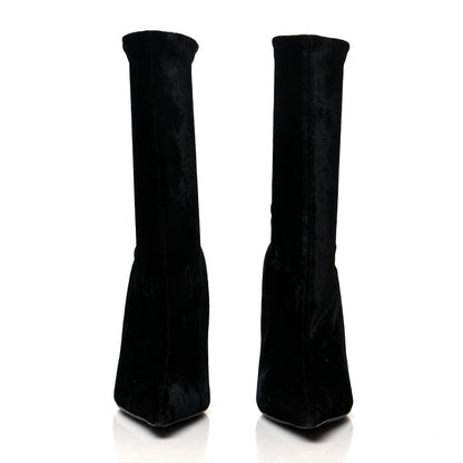 Balenciaga Velvet Spandex Extreme Pointed Toe Knife Ankle Boots 39 Black 2 of 6