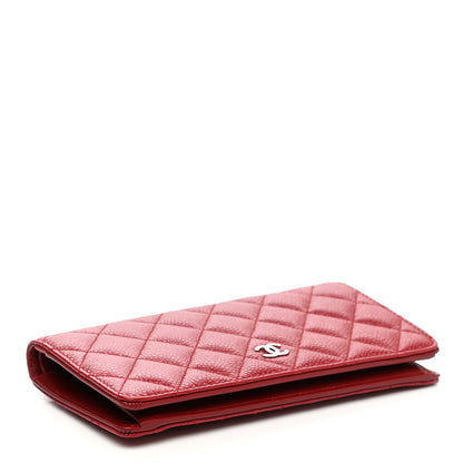 Chanel Caviar Quilted Yen Wallet Red 4 of 9