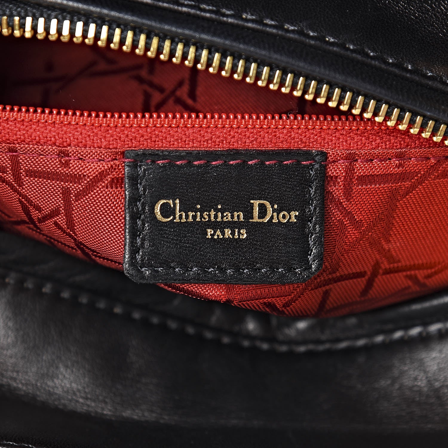 Christian Dior Lambskin Cannage Medium Lady Dior Black 6 of 11